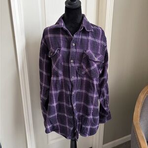 Men's Purple Checkered Casual Button Down Shirt